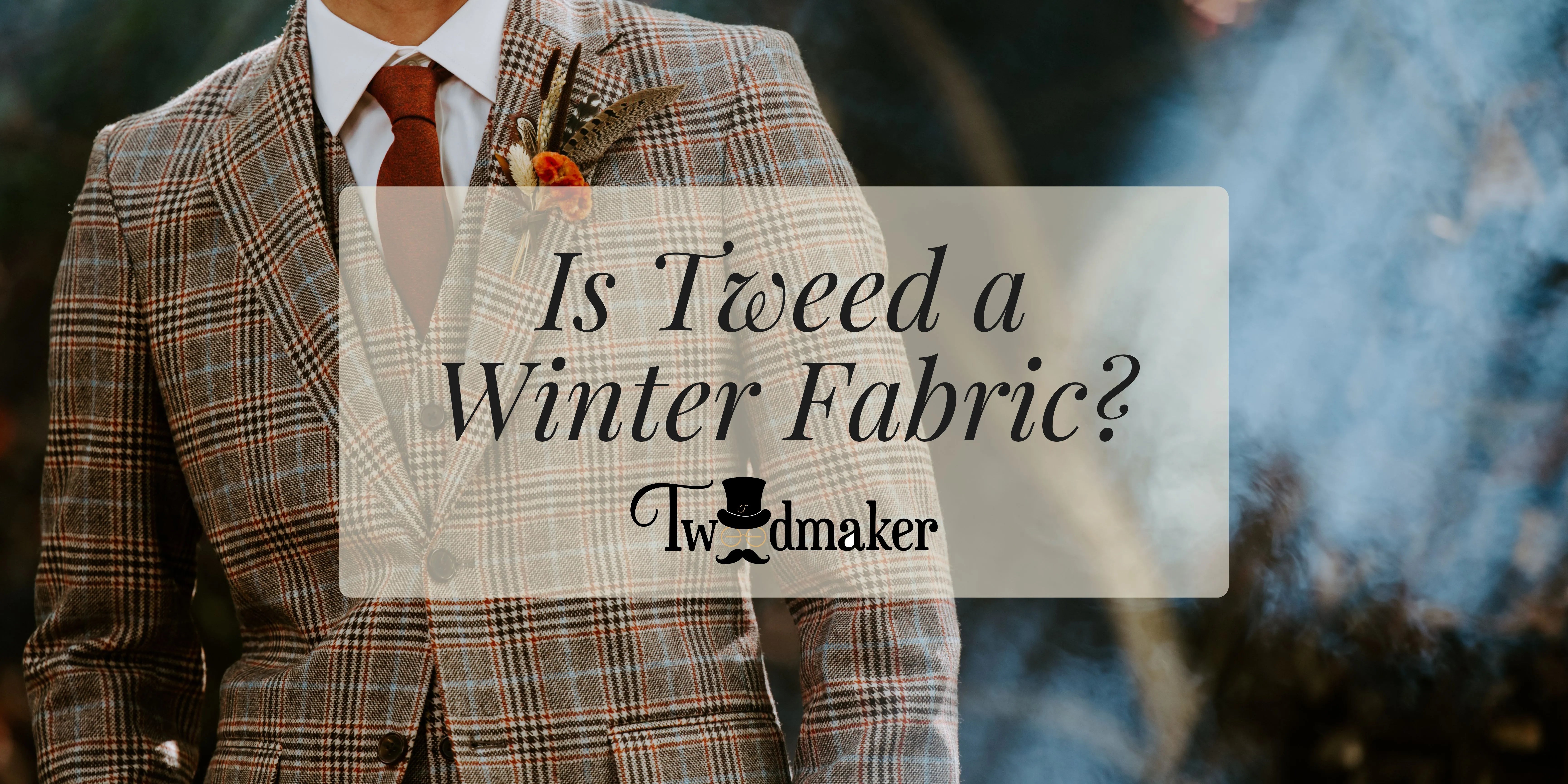 man wears a warm winter tweed suit