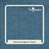 Thumbnail for Blue Herringbone Tweed 3 Piece Suit