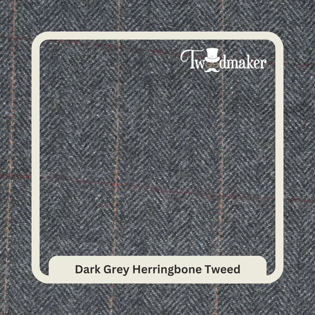 Dark Grey Herringbone Tweed 3 Piece Suit