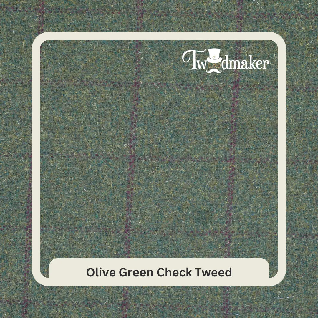 Olive Green Check Tweed 3 Piece Suit