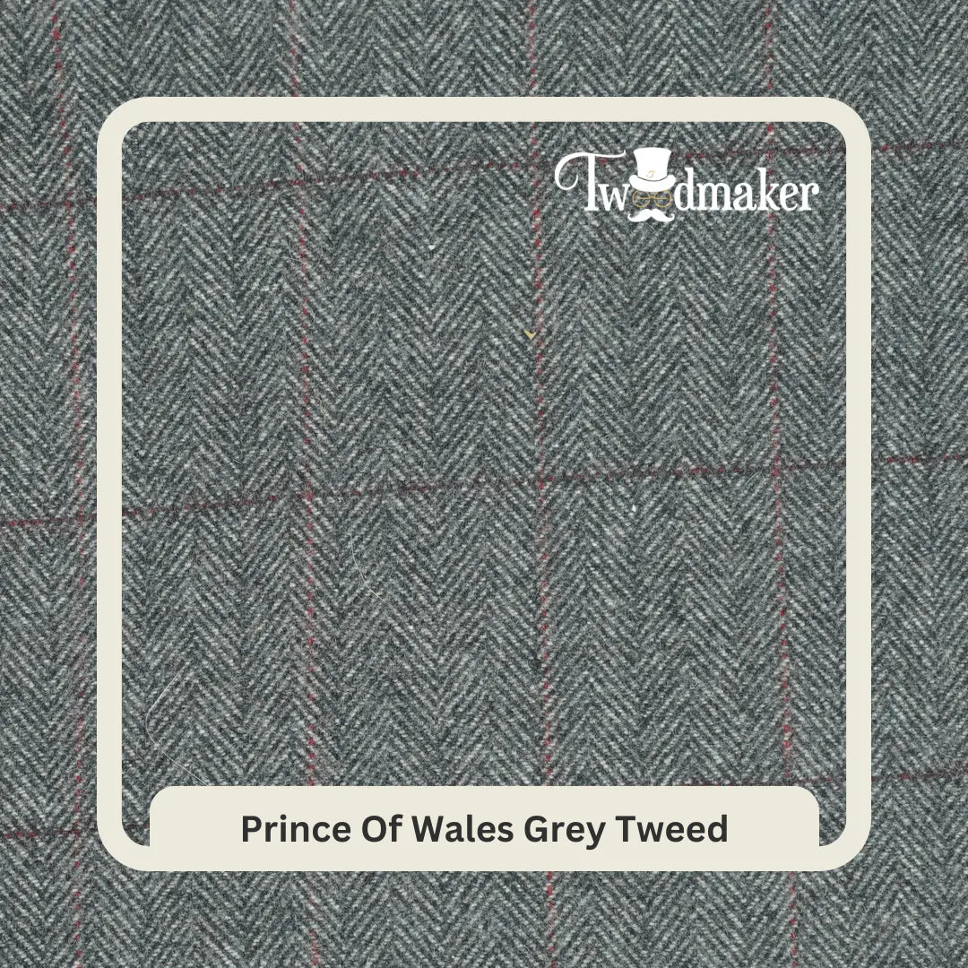 Prince Of Wales Grey Herringbone Tweed 3 Piece Suit