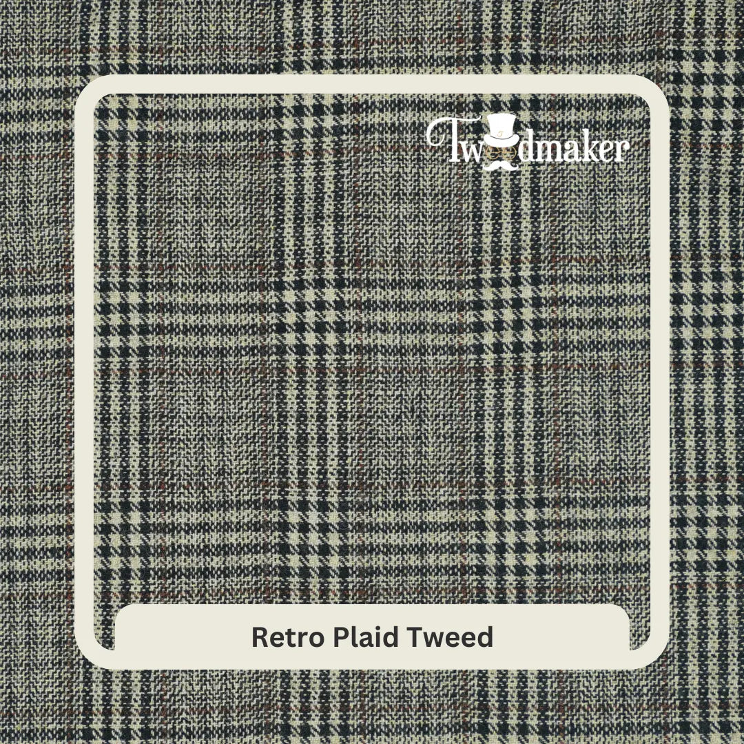 Retro Plaid Tweed 3 Piece Suit