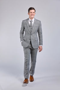 Thumbnail for Retro Grey Wool 3 Piece Suit