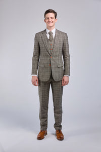 Thumbnail for Retro Plaid Tweed 3 Piece Suit