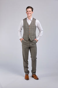 Thumbnail for Retro Plaid Tweed 3 Piece Suit