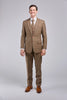 Light Brown Herringbone Tweed 3 Piece Suit