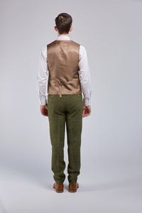 Thumbnail for Olive Green Check Tweed 3 Piece Suit