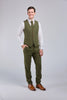 Olive Green Check Tweed 3 Piece Suit