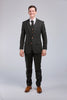 Green Herringbone Tweed 3 Piece Suit