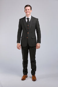 Thumbnail for Green Herringbone Tweed 3 Piece Suit