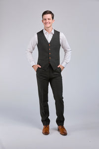 Thumbnail for Green Herringbone Tweed 3 Piece Suit