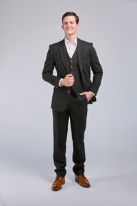 Thumbnail for Green Herringbone Tweed 3 Piece Suit