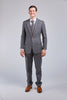 Prince Of Wales Grey Herringbone Tweed 3 Piece Suit