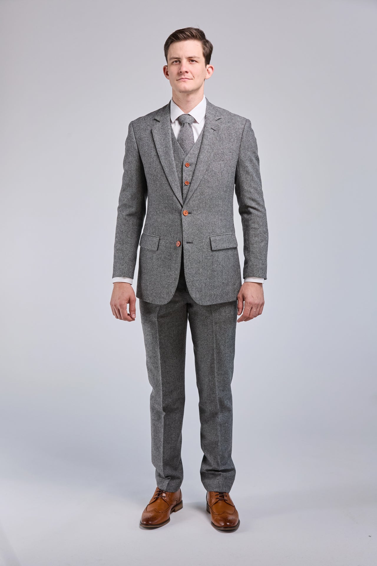 Grey Classic Tweed 3 Piece Suit