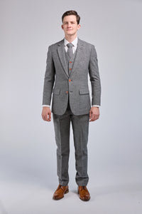 Thumbnail for Grey Classic Tweed 3 Piece Suit