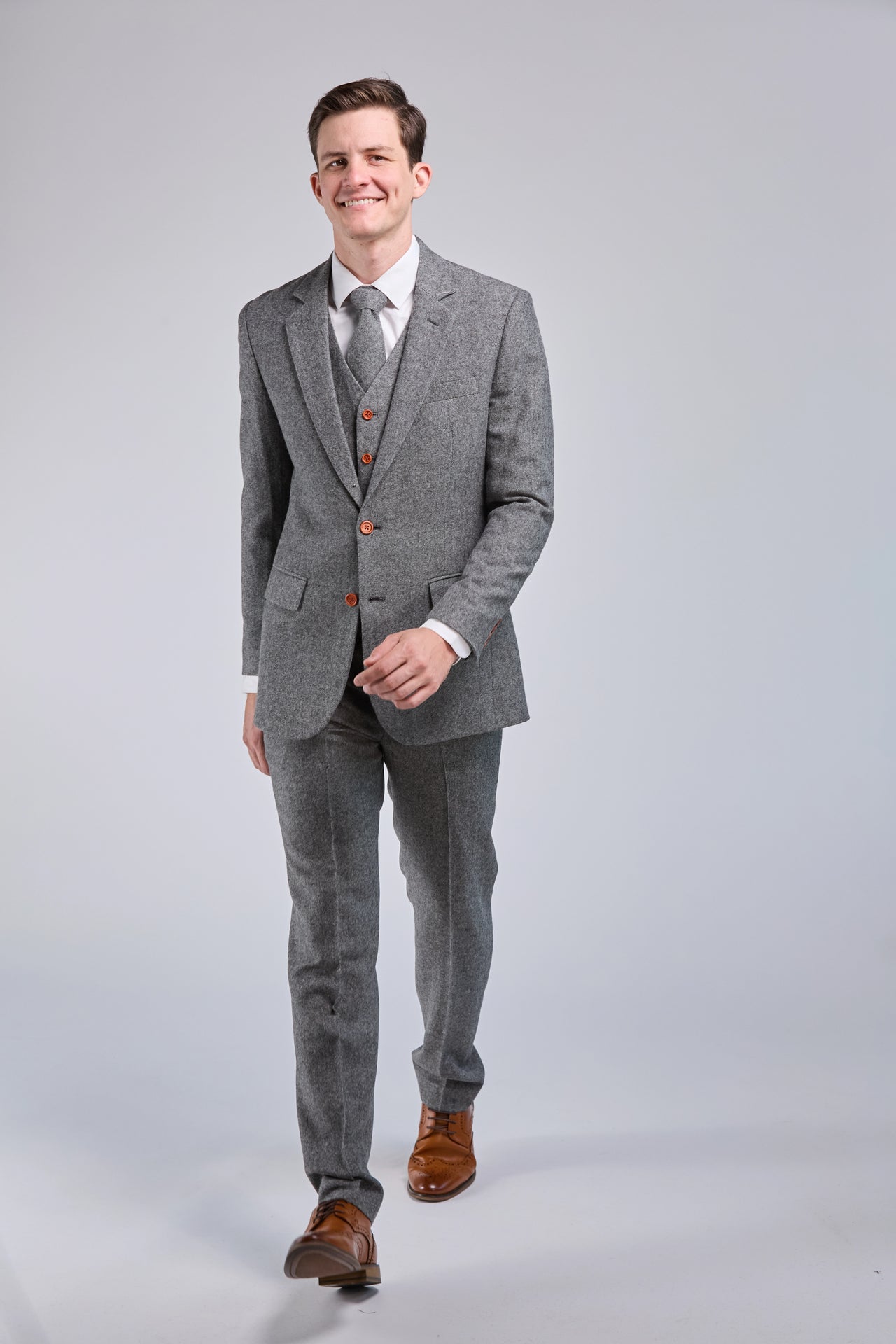 Grey Classic Tweed 3 Piece Suit