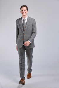 Thumbnail for Grey Classic Tweed 3 Piece Suit