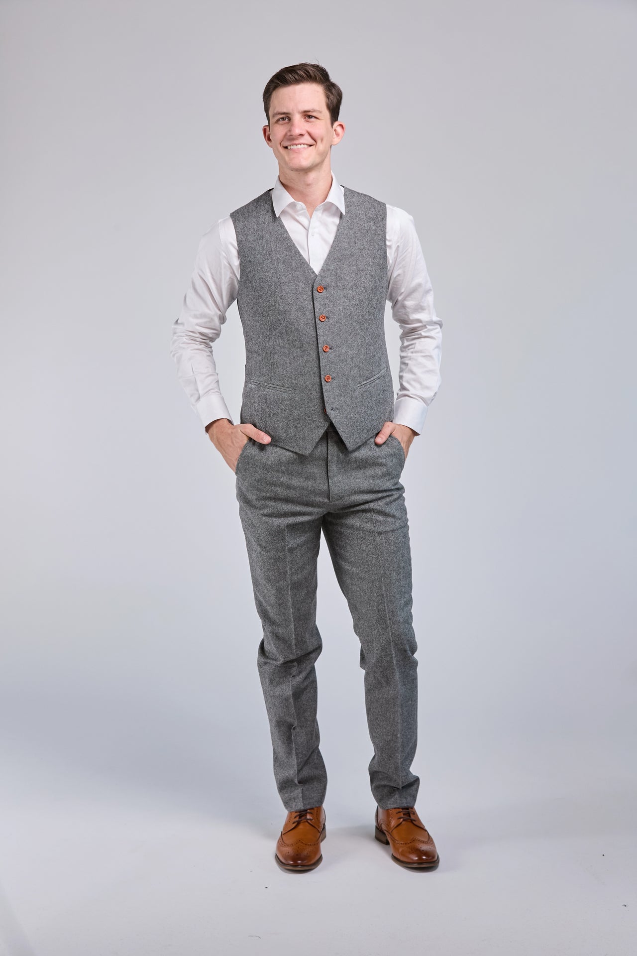 Grey Classic Tweed 3 Piece Suit