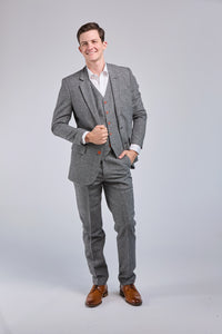 Thumbnail for Grey Classic Tweed 3 Piece Suit