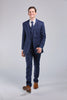 Dark Navy Linen 3 Piece Suit