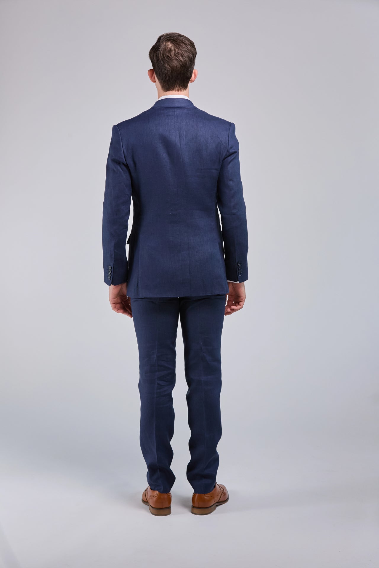 Dark Navy Linen 3 Piece Suit