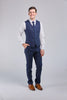Dark Navy Linen 3 Piece Suit
