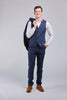 Dark Navy Linen 3 Piece Suit
