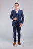Dark Navy Linen 3 Piece Suit