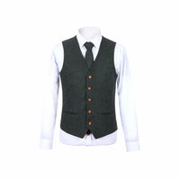 Thumbnail for Green Herringbone Tweed 3 Piece Suit Suits
