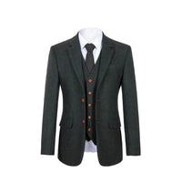 Thumbnail for Green Herringbone Tweed 3 Piece Suit Suits