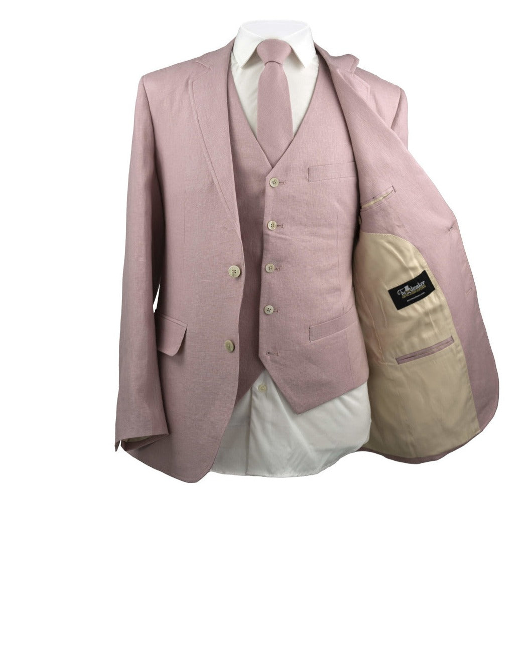 Pink Linen 3 Piece Suit