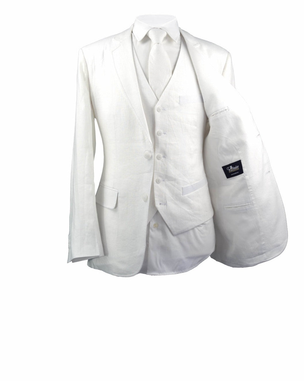 White Linen 3 Piece Suit