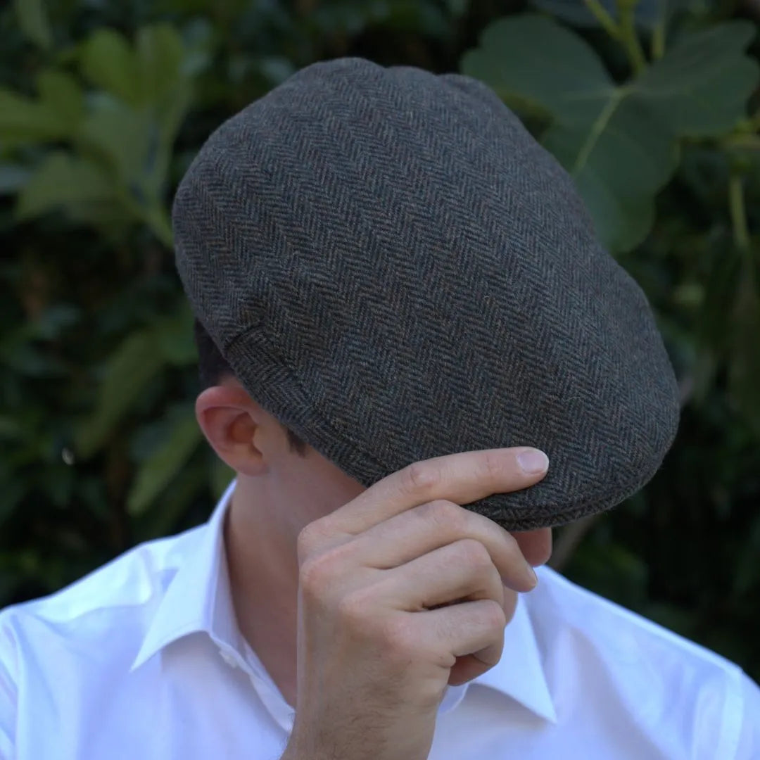 Forest Green Herringbone 100% Wool Flat Cap – Tweedmaker Forest Green Herringbone 100% Wool Flat Cap – Tweedmaker