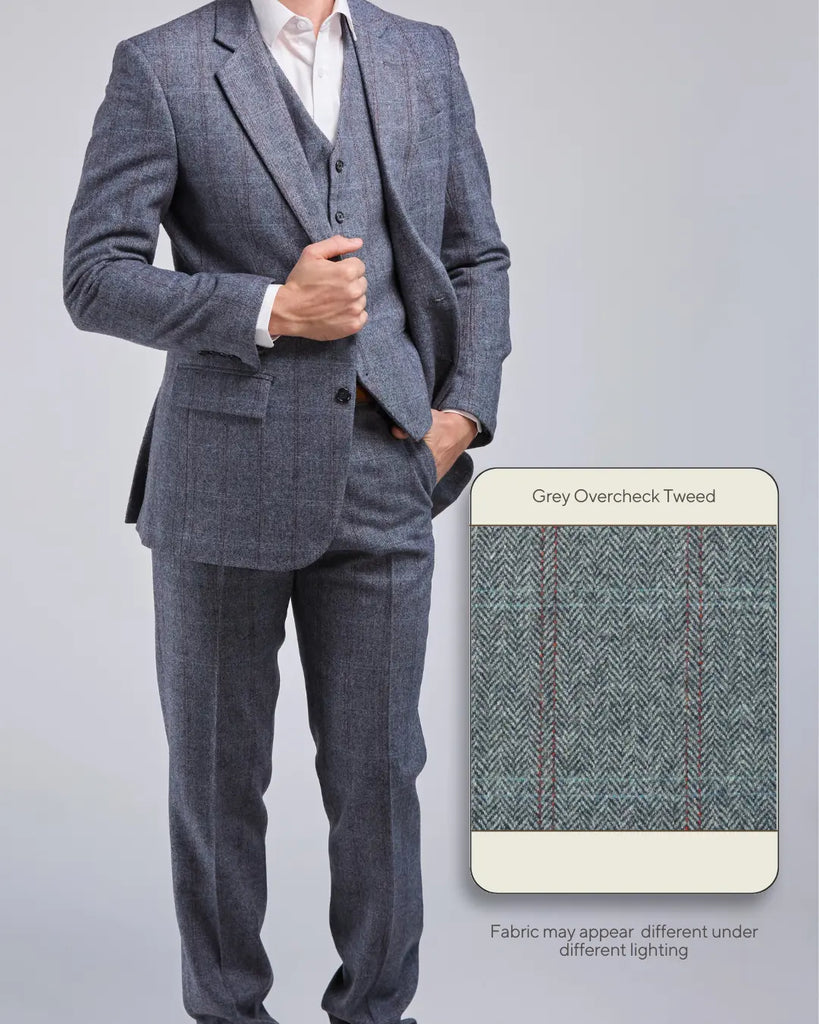 Grey Overcheck Tweed - Swatch Sample