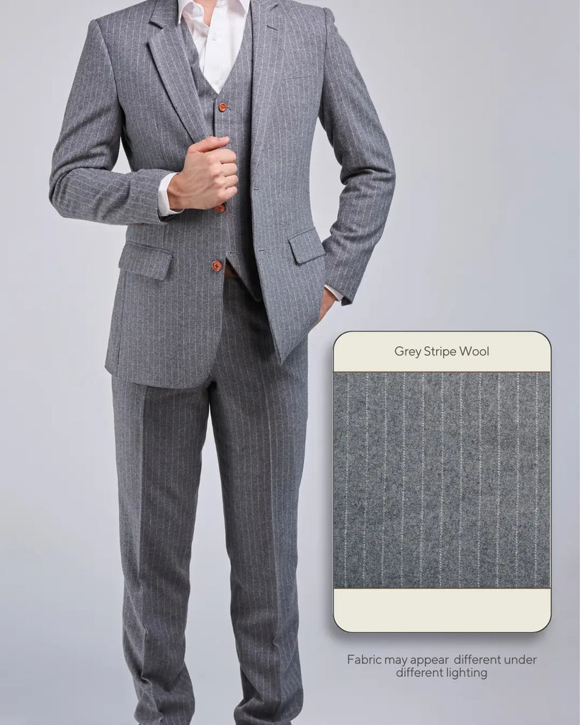 Grey Wool Stripe - Swatch Sample