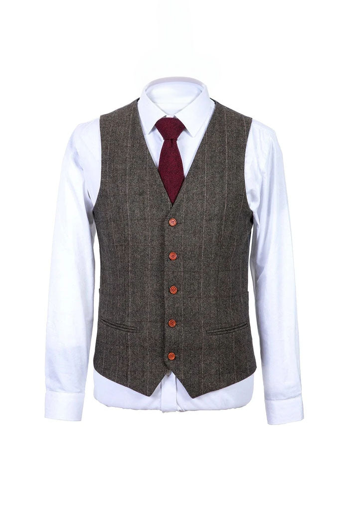Moss Herringbone Tweed 3 Piece Suit