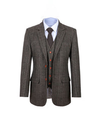 Thumbnail for Moss Herringbone Tweed 3 Piece Suit