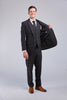 Charcoal Grey Overcheck Tweed 3 Piece Suit