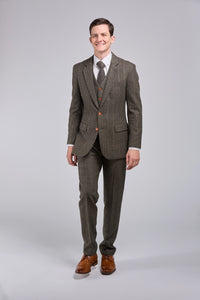 Thumbnail for Moss Herringbone Tweed 3 Piece Suit