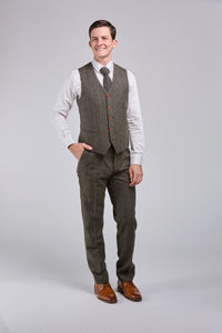 Thumbnail for Moss Herringbone Tweed 3 Piece Suit