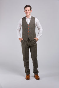 Thumbnail for Moss Herringbone Tweed 3 Piece Suit