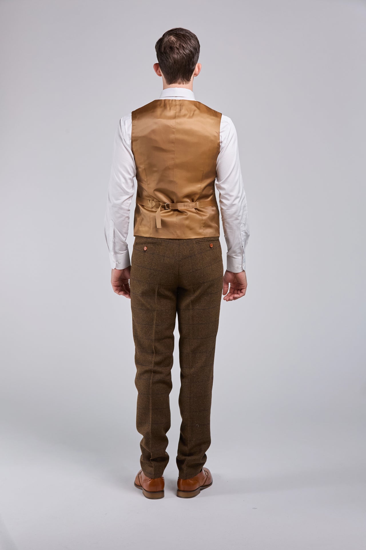 Brown Check Tweed 3 Piece Suit