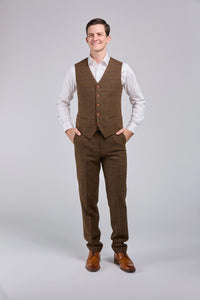 Thumbnail for Brown Check Tweed 3 Piece Suit