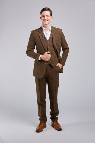 Brown Check Tweed 3 Piece Suit – Tweedmaker