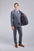 Grey Overcheck Tweed 3 Piece Suit