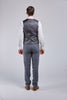Grey Overcheck Tweed 3 Piece Suit