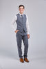 Grey Overcheck Tweed 3 Piece Suit