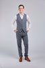 Grey Overcheck Tweed 3 Piece Suit
