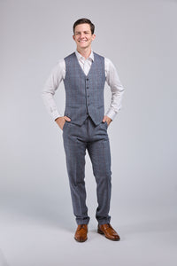 Thumbnail for Grey Overcheck Tweed 3 Piece Suit