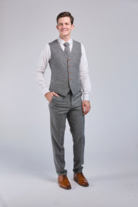 Thumbnail for Grey Classic Tweed 3 Piece Suit